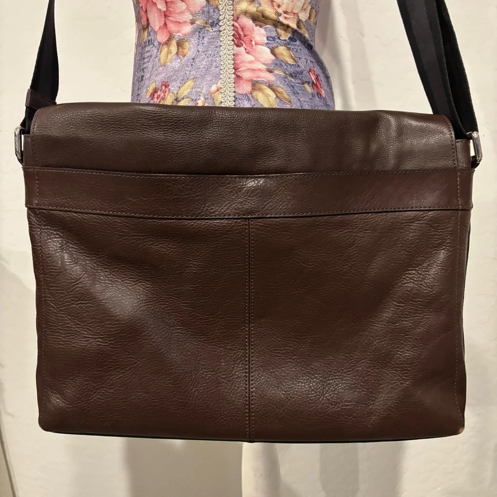 Coach pebbled leather messenger bag